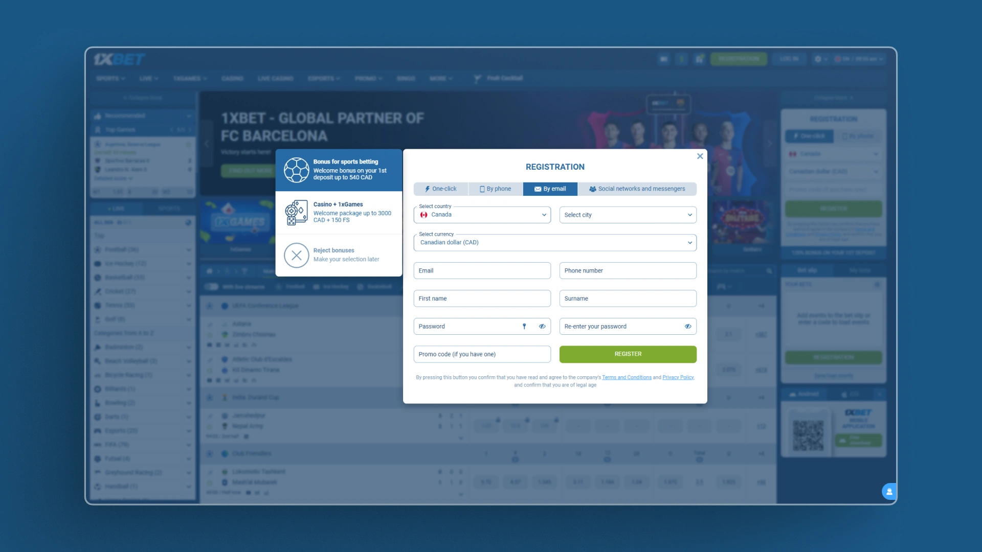 image Sign Up 1xbet