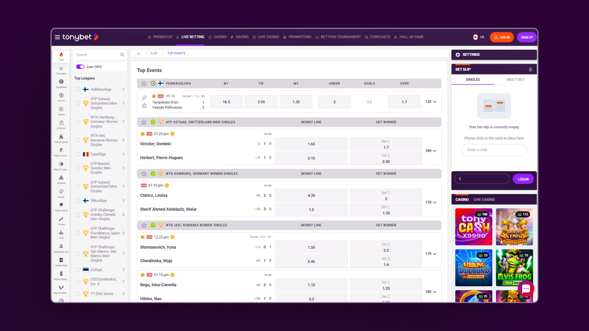 image Sportsbook Tonybet