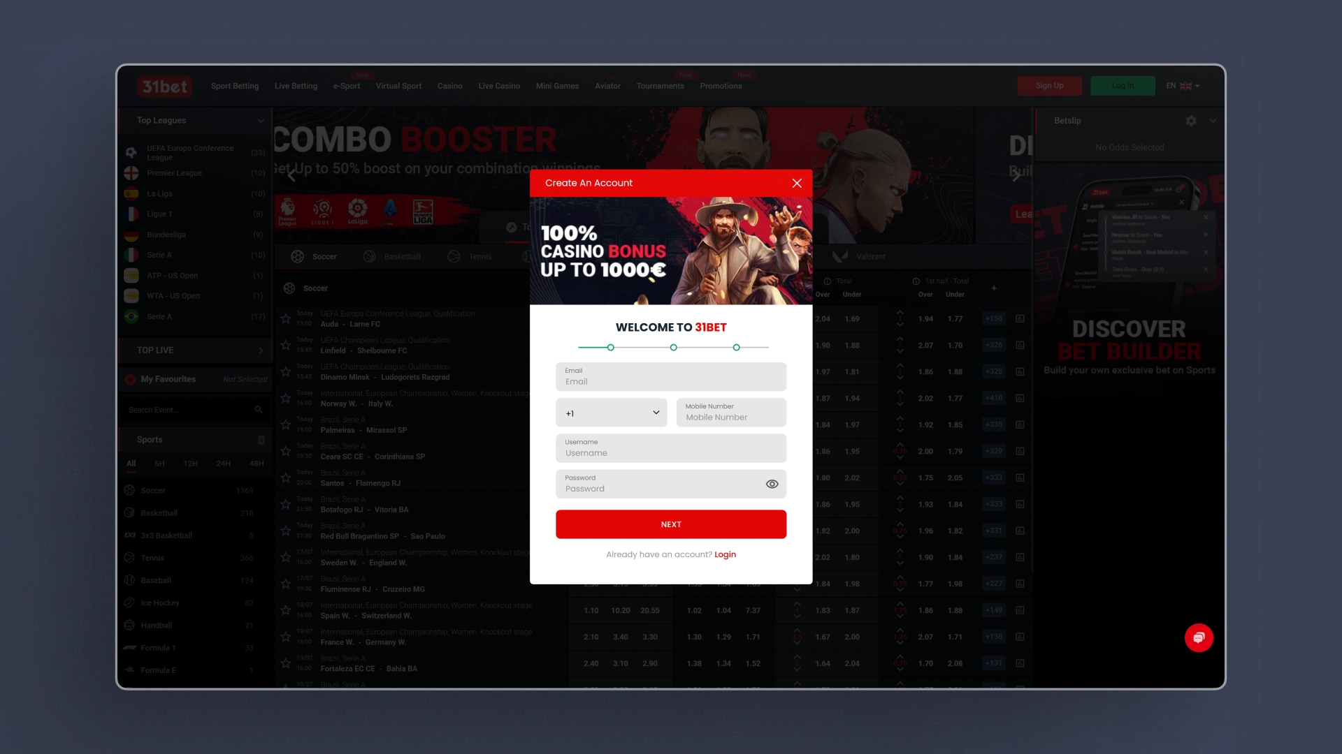 image sHow to Sign Up 31bet