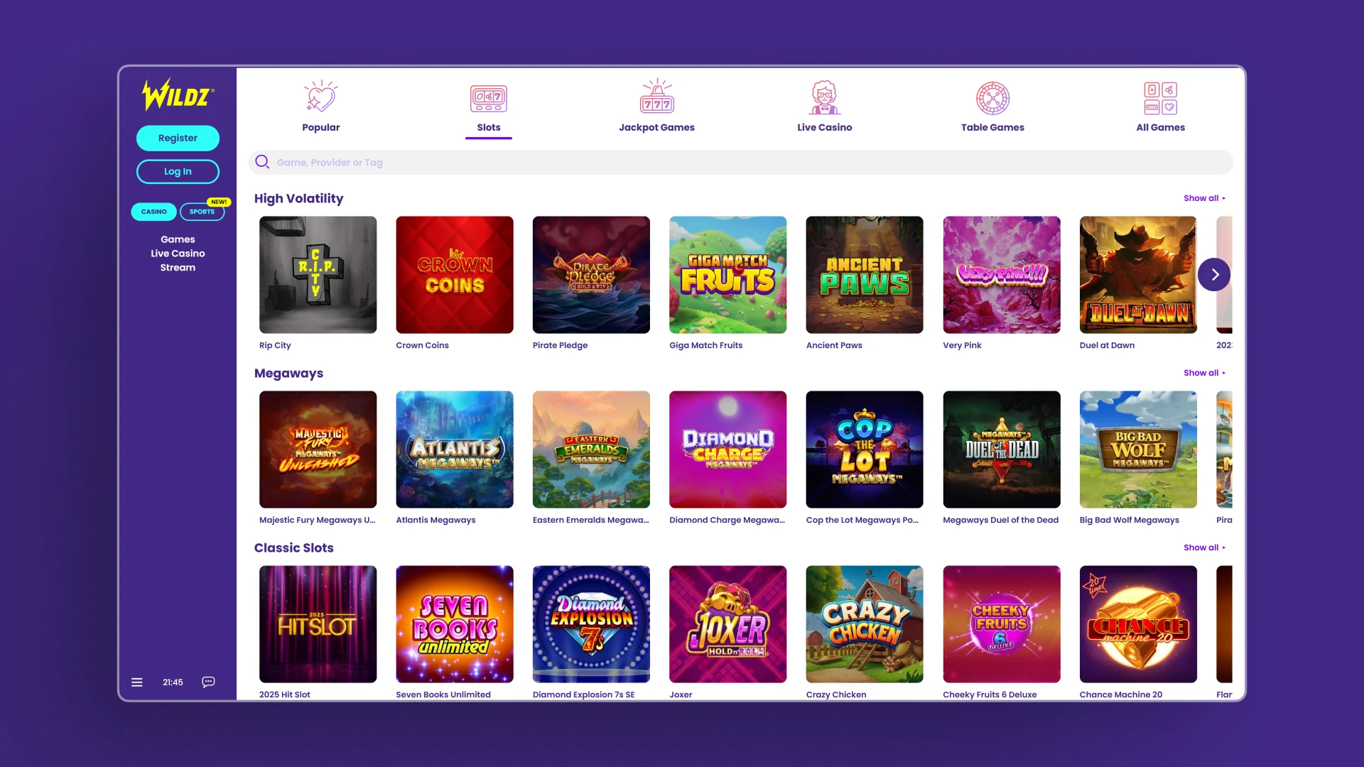 image slots Wildz