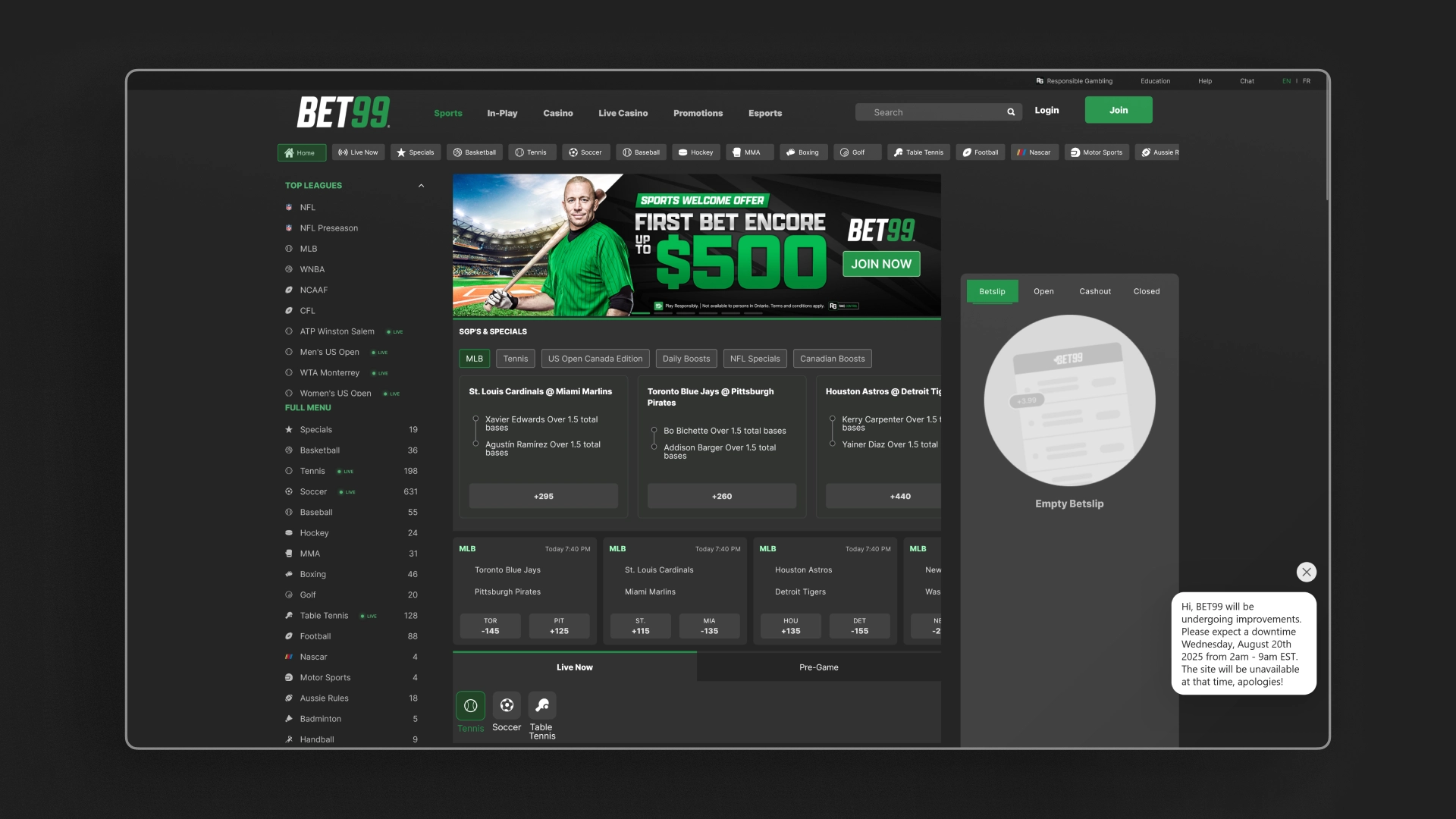 image sports section Bet99