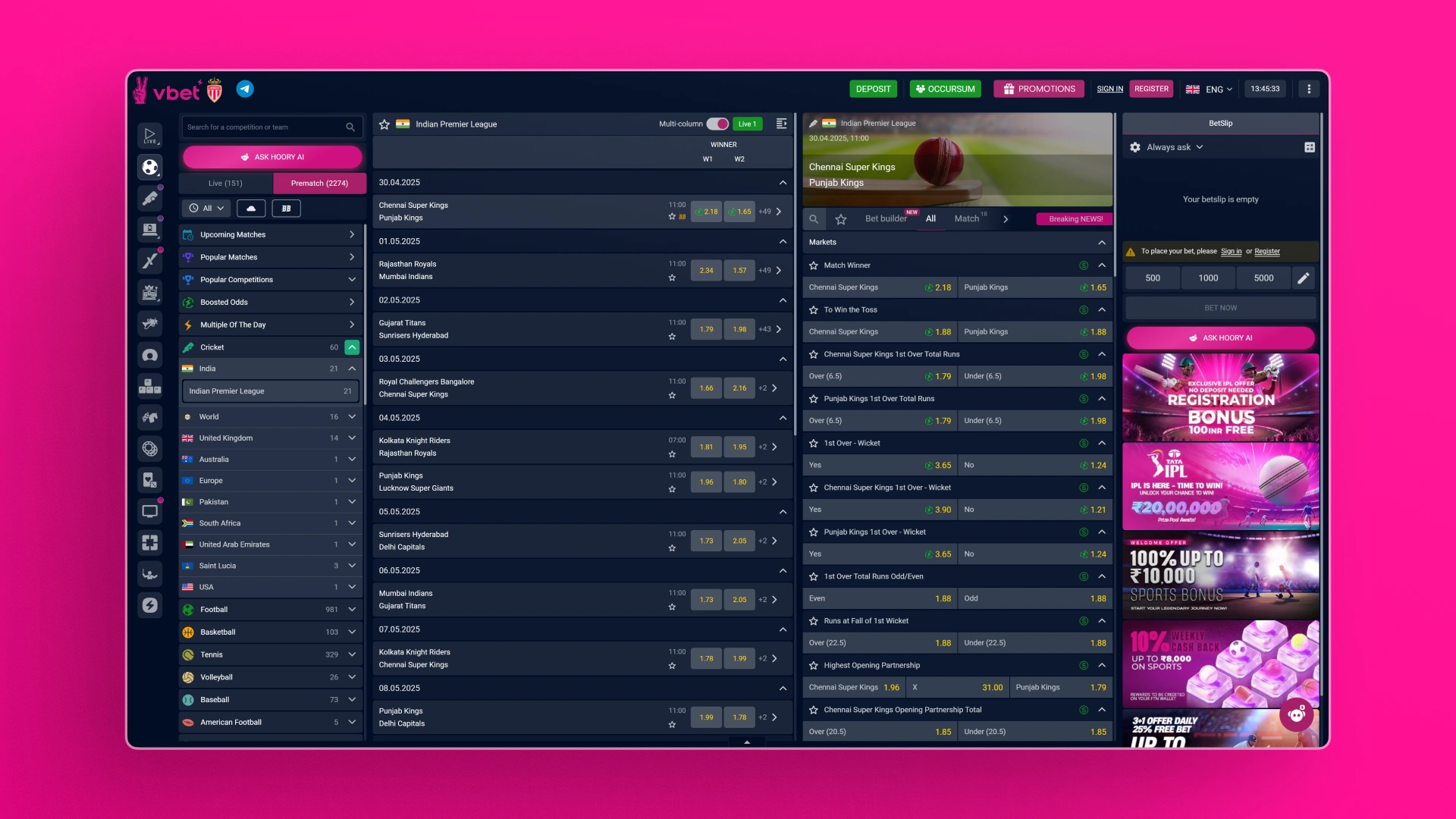 image screenshot sports vbet india