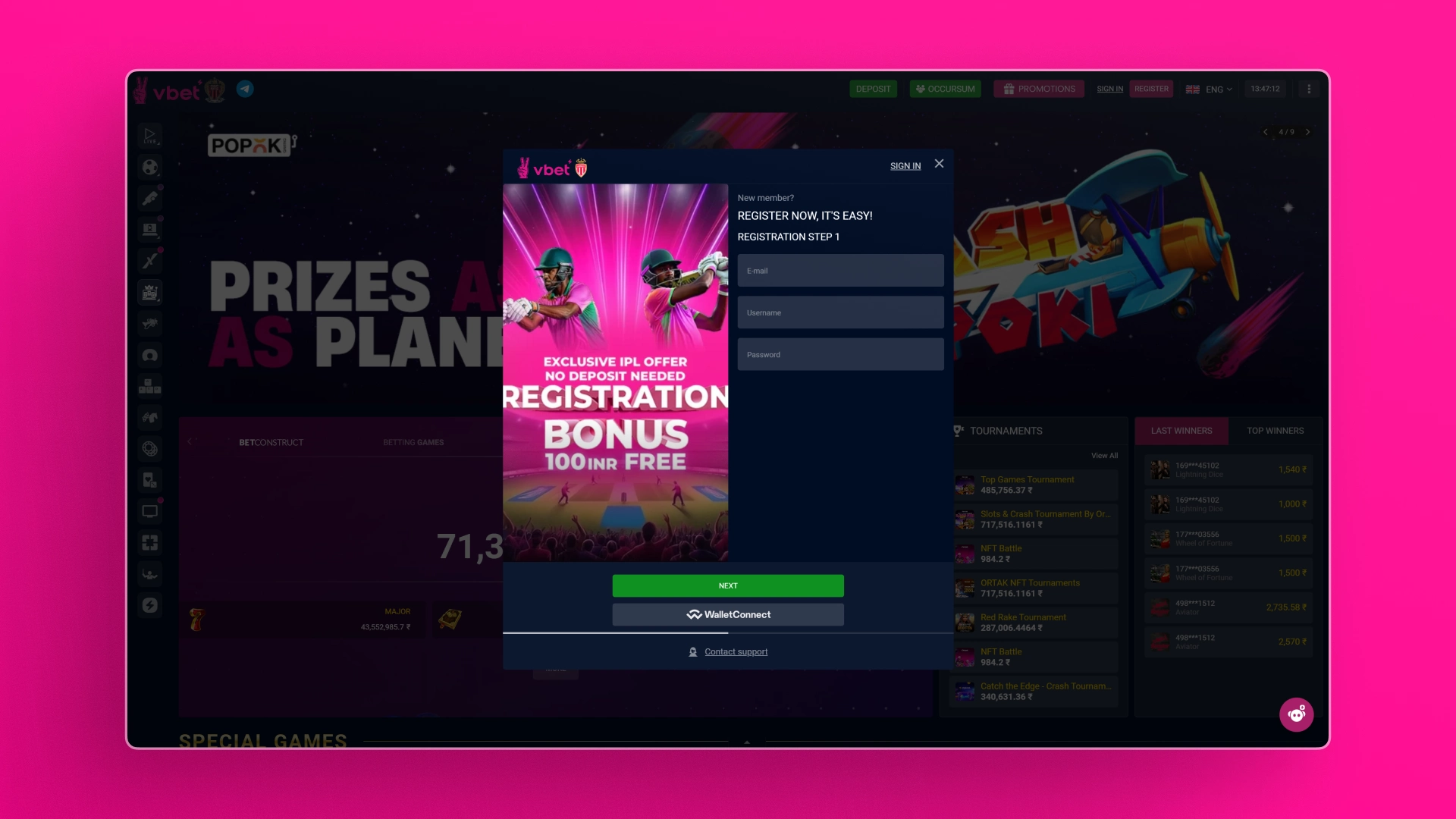 image screenshot step 1 register vbet india
