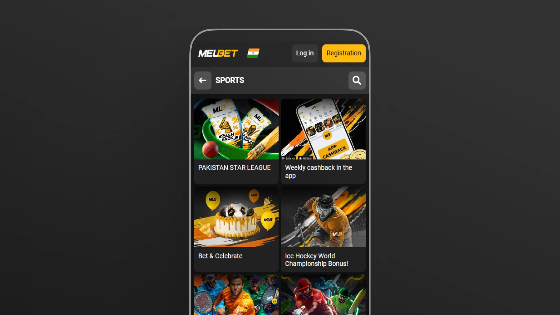 image mobile app sport bonuses melbet india