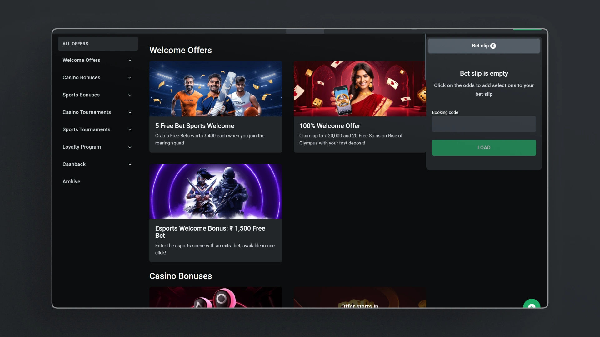 image Bonuses & Promotions Leon Casino india