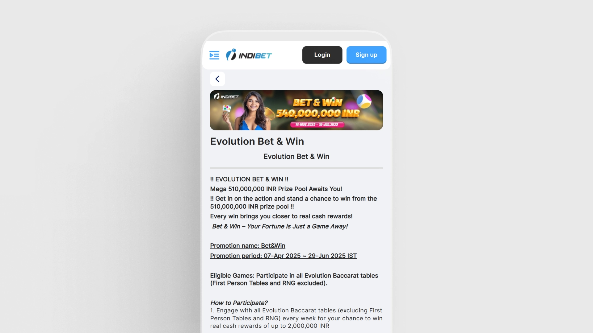 image Indibet App Casino Bonuses