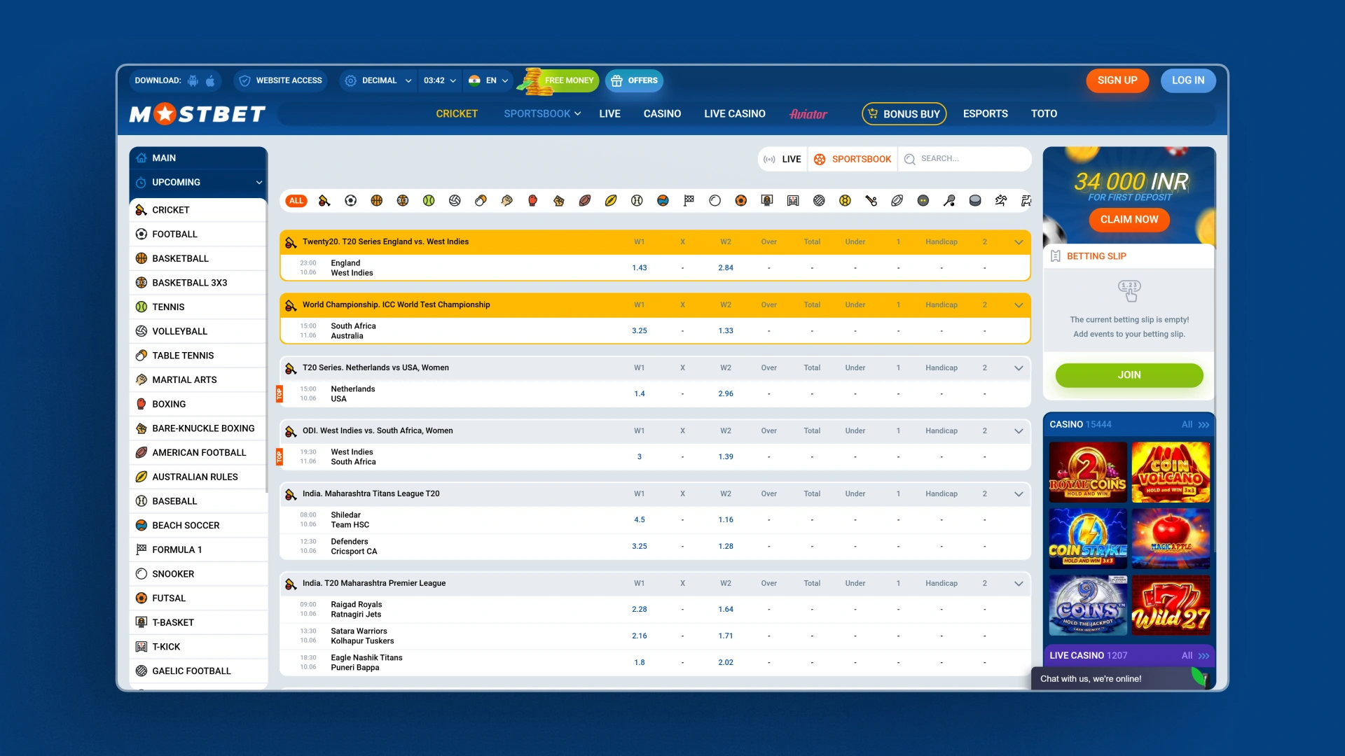 image Sportsbook mostbet india