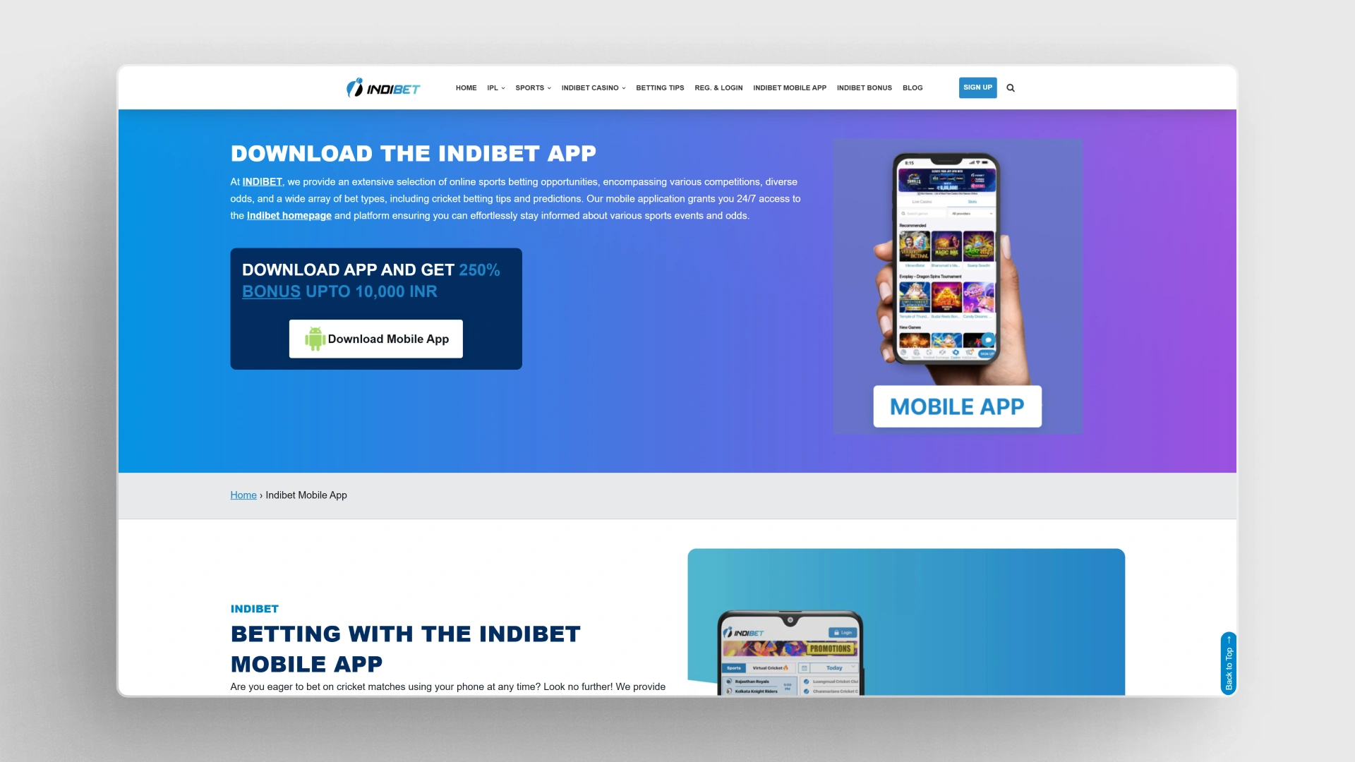 image What is the Indibet App