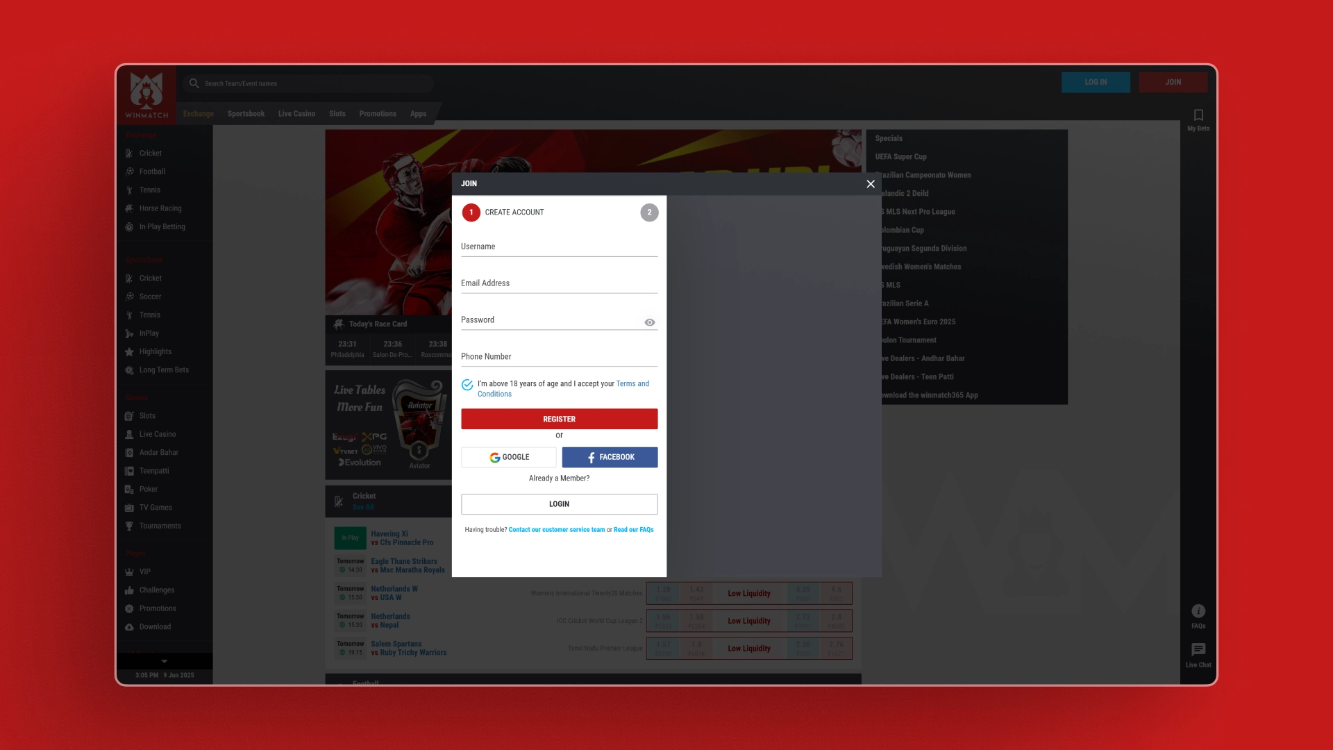 image how to sign up winmatch india