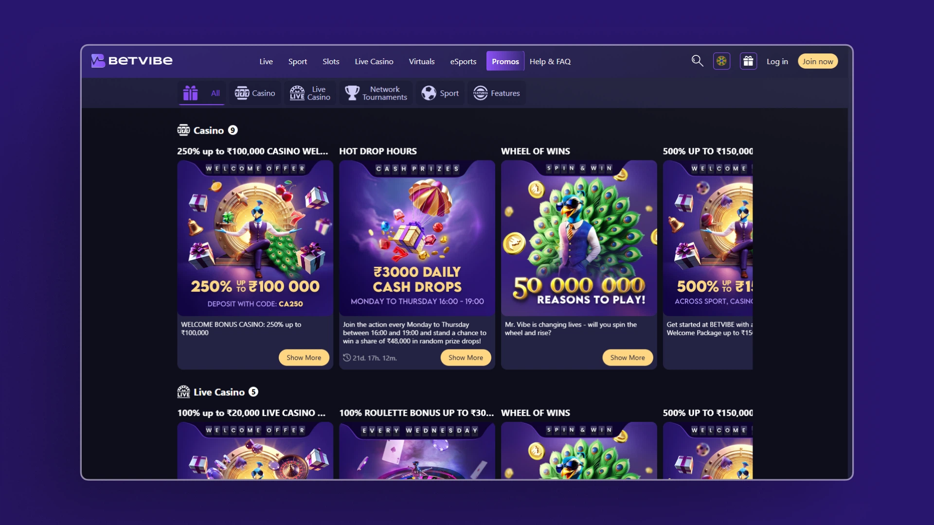 image Bonuses betvibe india