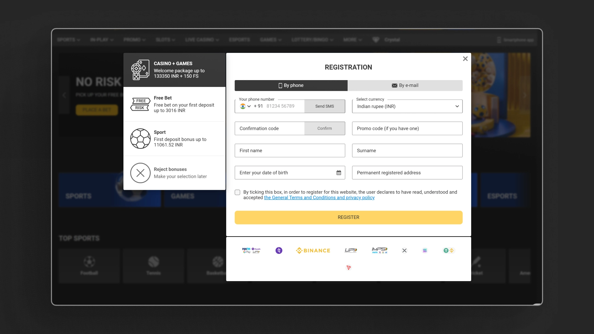 image how to sign up BetAndYou india