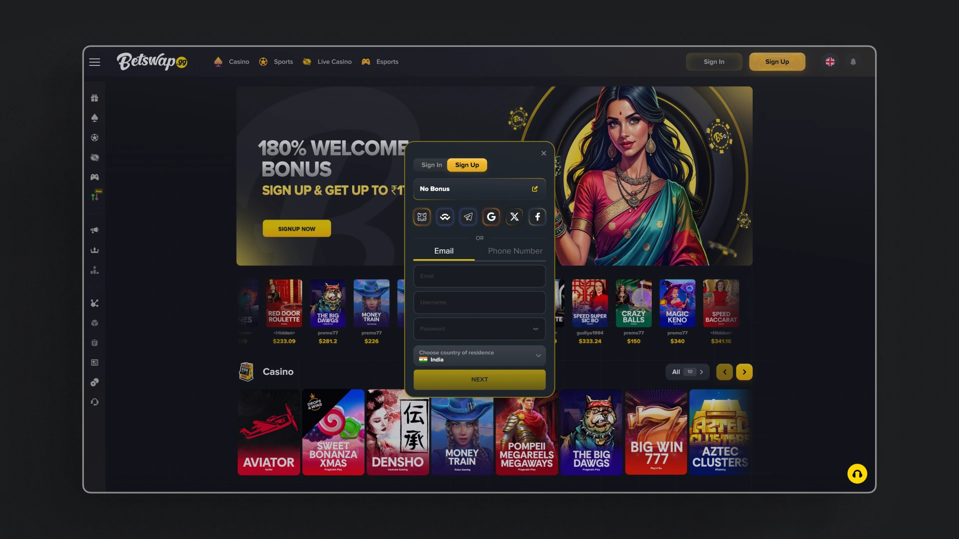 image how to sign up BetSwap india