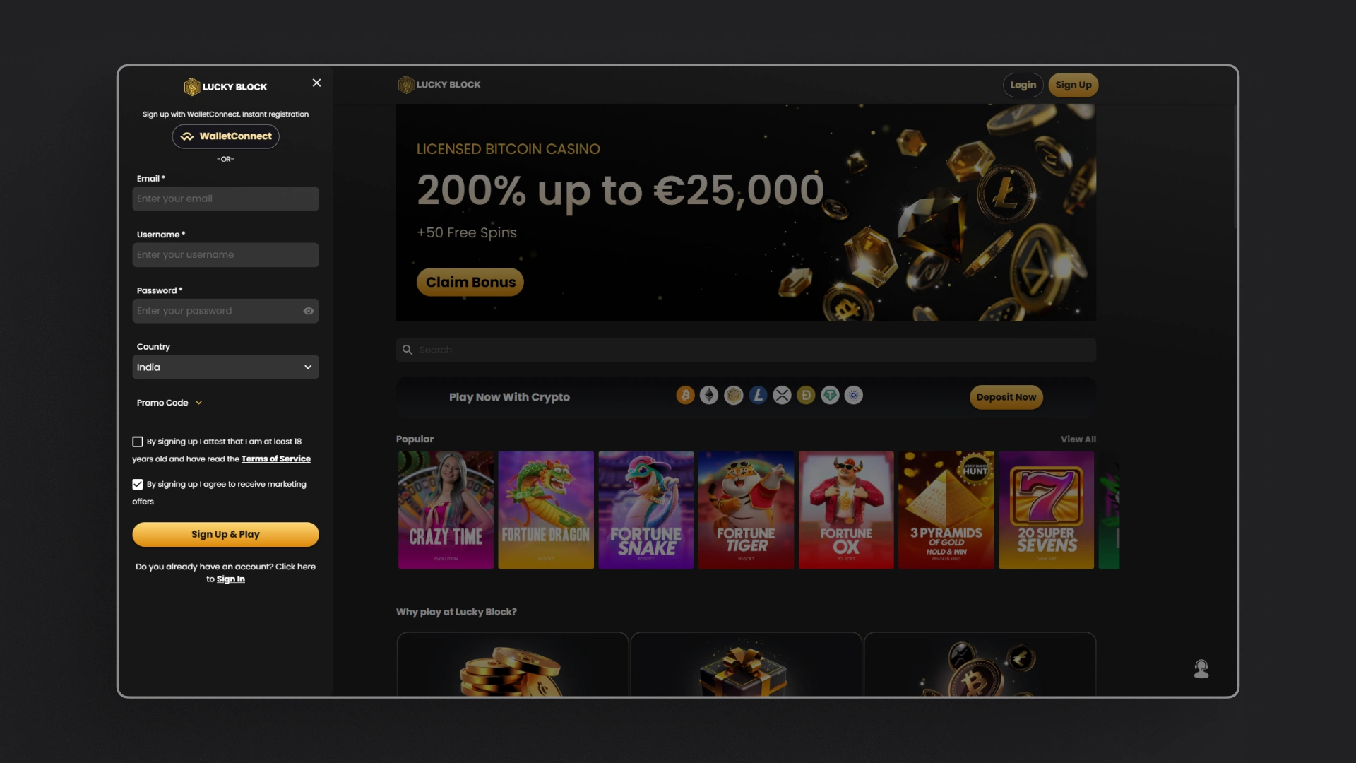 image how to sign up lucky block india