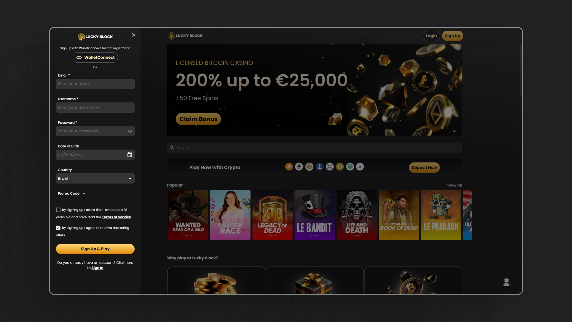 image how to sign up lucky block india