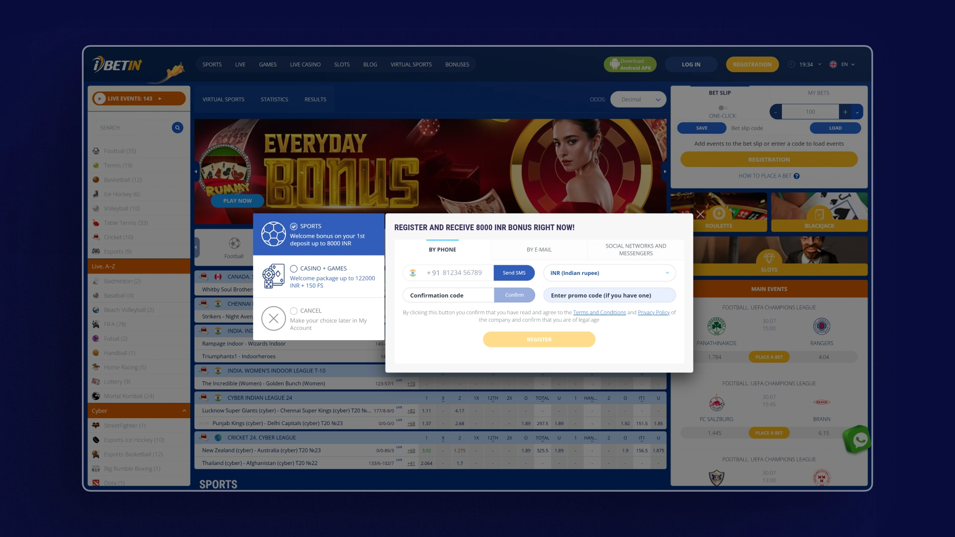 image how to sign up IBETIN india