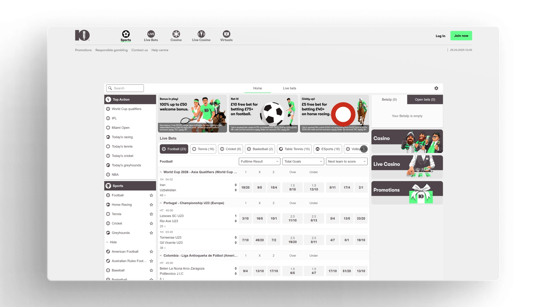 captura de pantalla sports 10bet