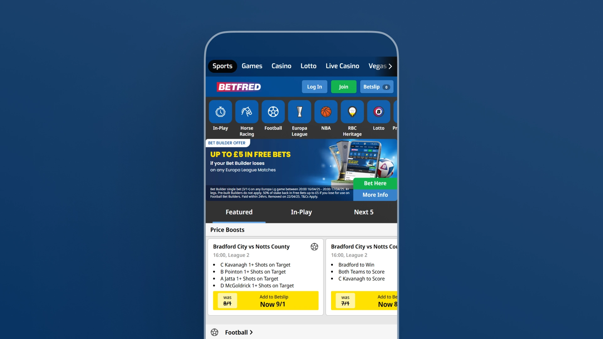 image mobile app Betfred