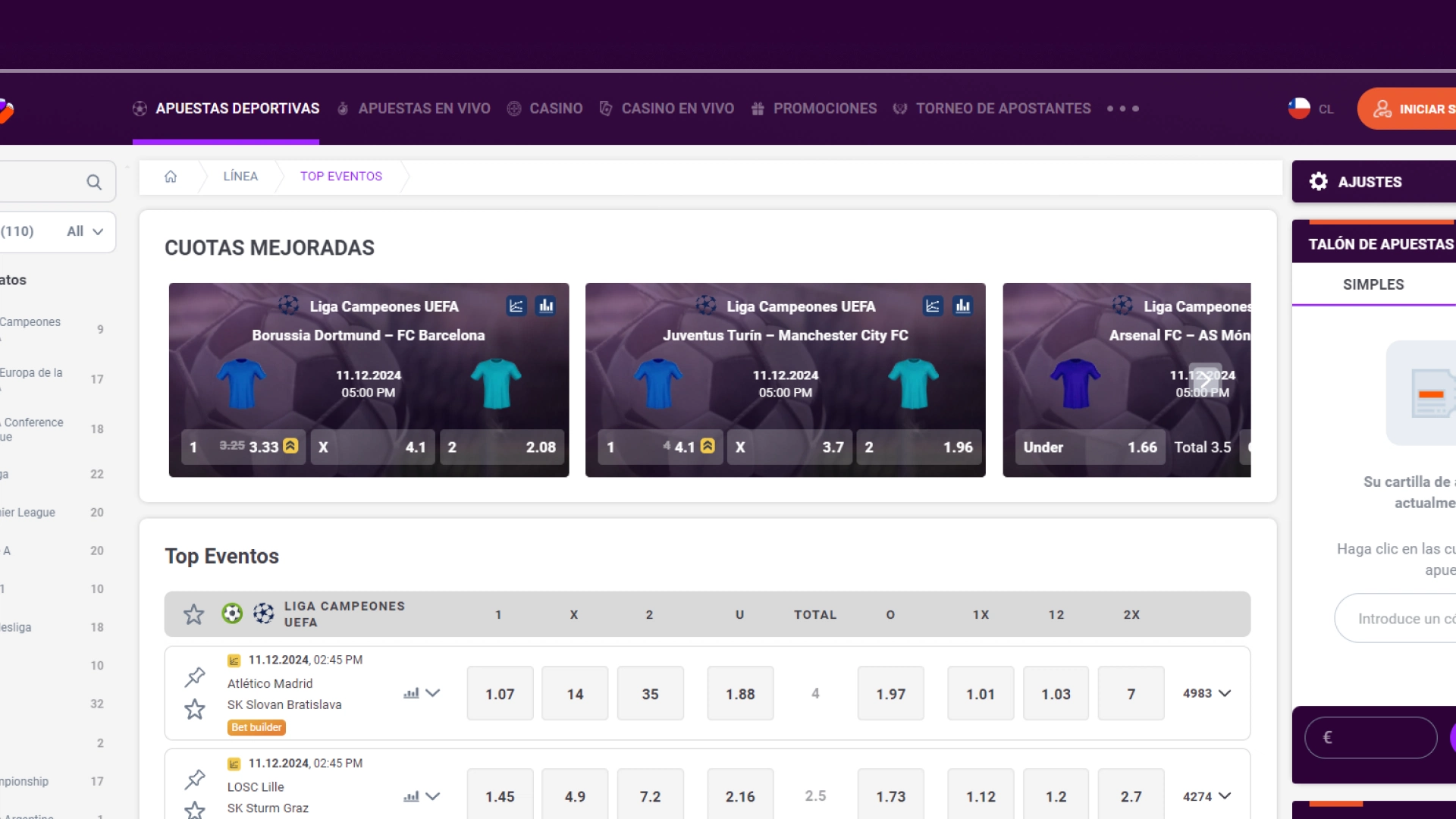 captura de pantalla apuestas desportivas top eventos tonybet