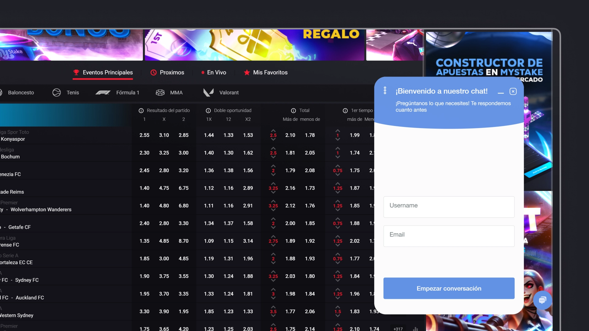 captura de pantalla Atención al cliente MyStake
