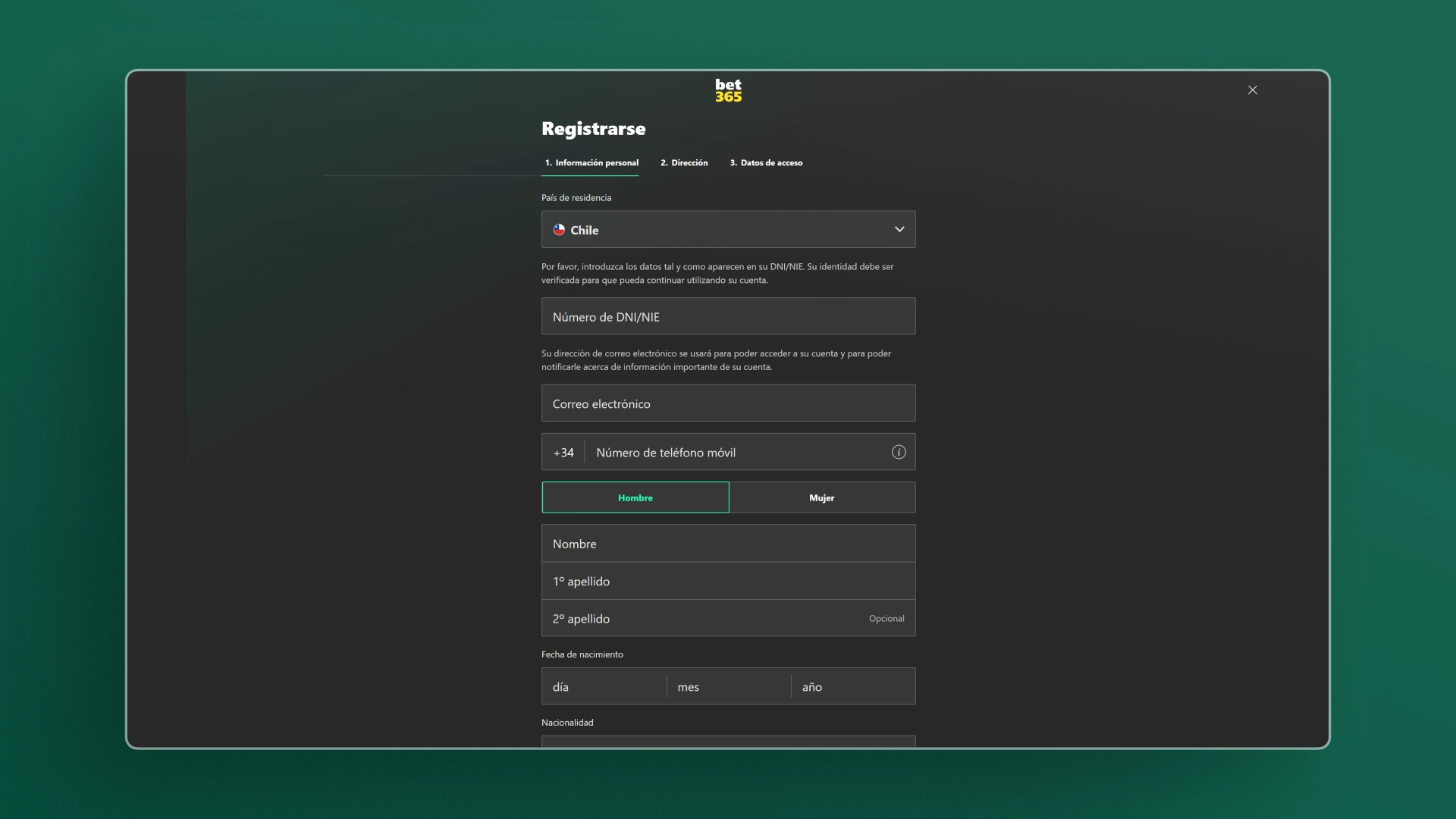 captura de pantalla Cómo activar el bono bet365