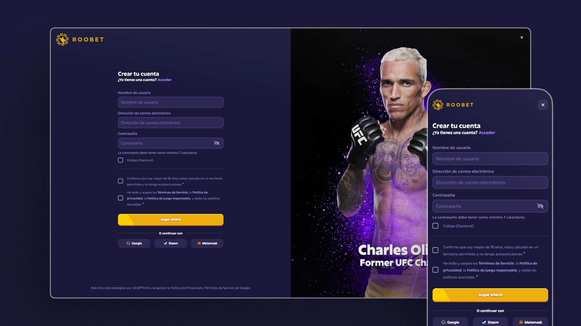 captura de pantalla Cómo registrarse Roobet