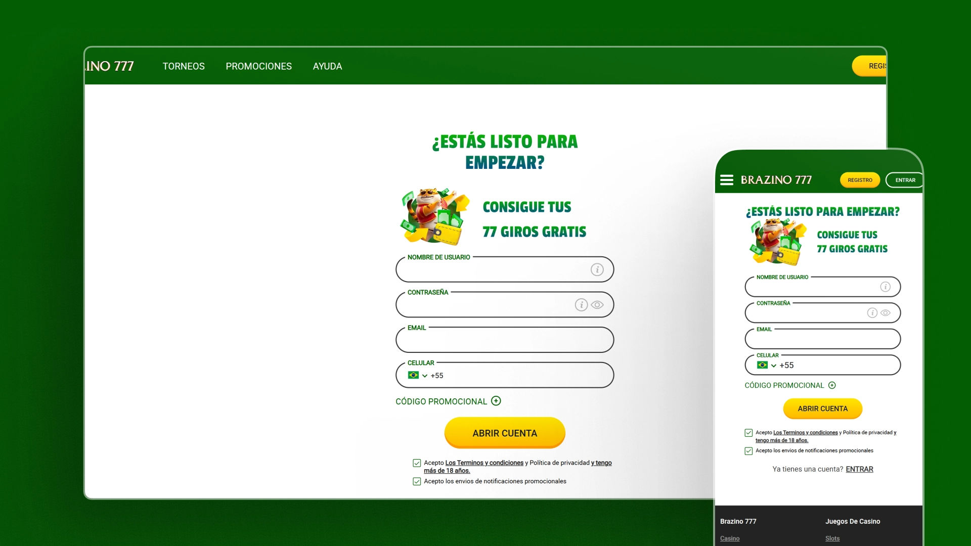 captura de pantalla Cómo registrarse brazino777