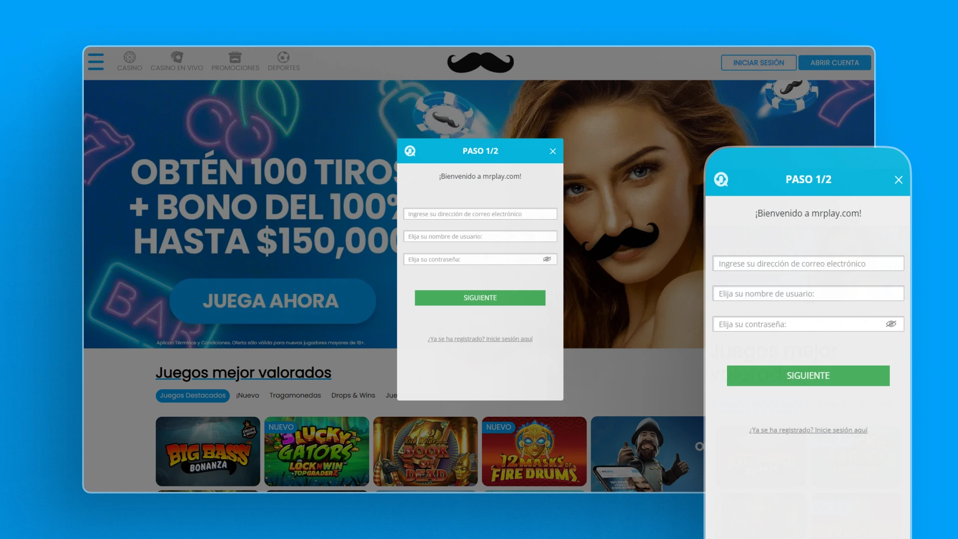 captura de pantalla Cómo registrarse mr play