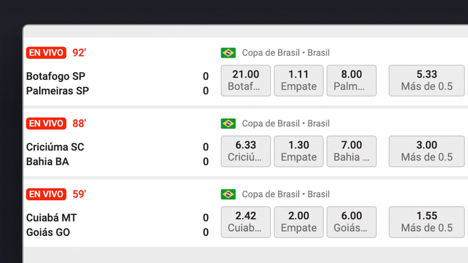 captura de pantalla Cuotas Betmotion