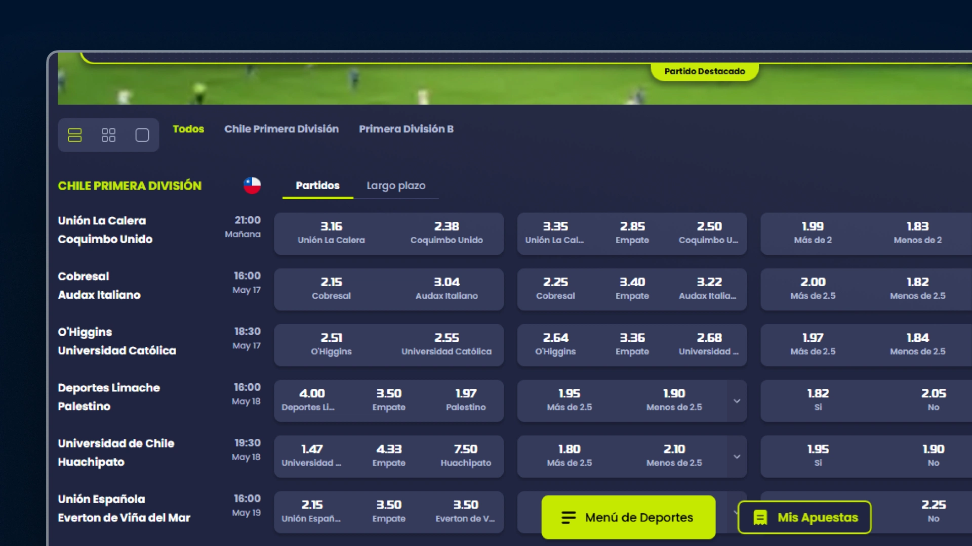 captura de pantalla Cuotas epicbet