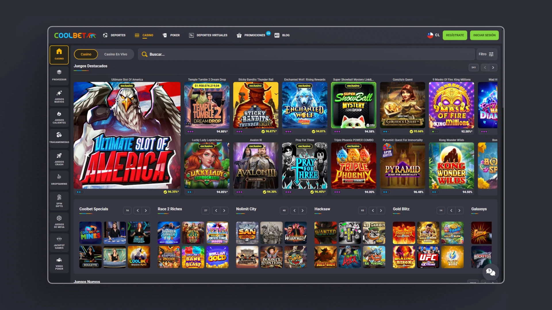captura de pantalla casino Coolbet