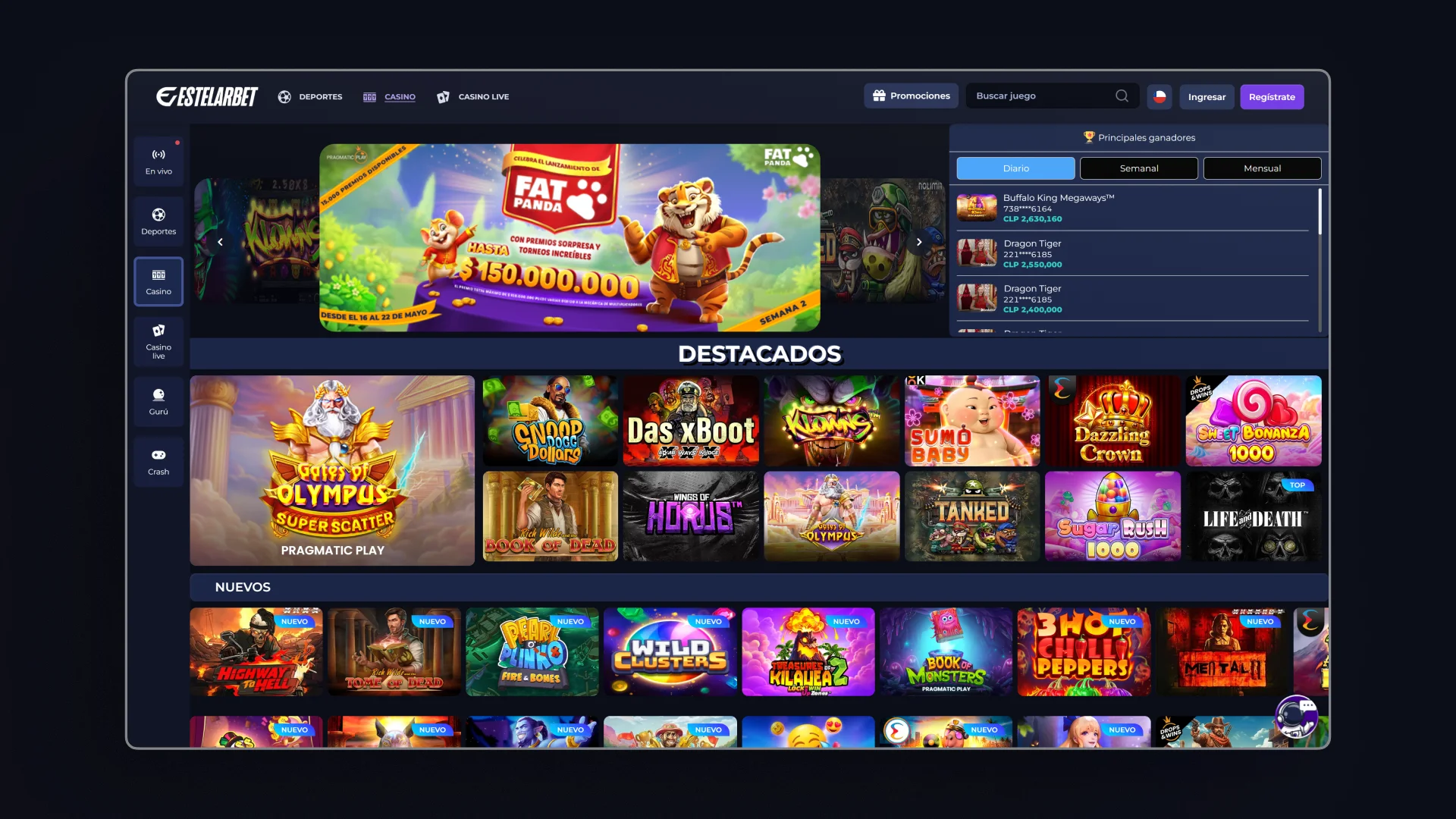 captura de pantalla casino Estelarbet