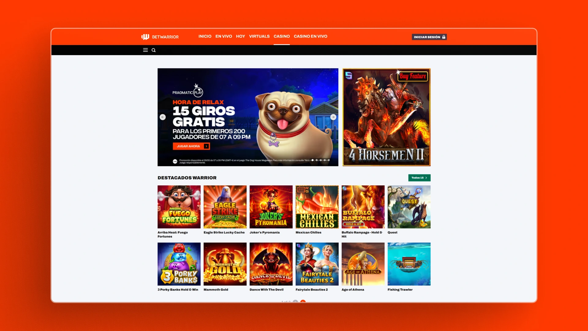captura de pantalla casino MegaWin