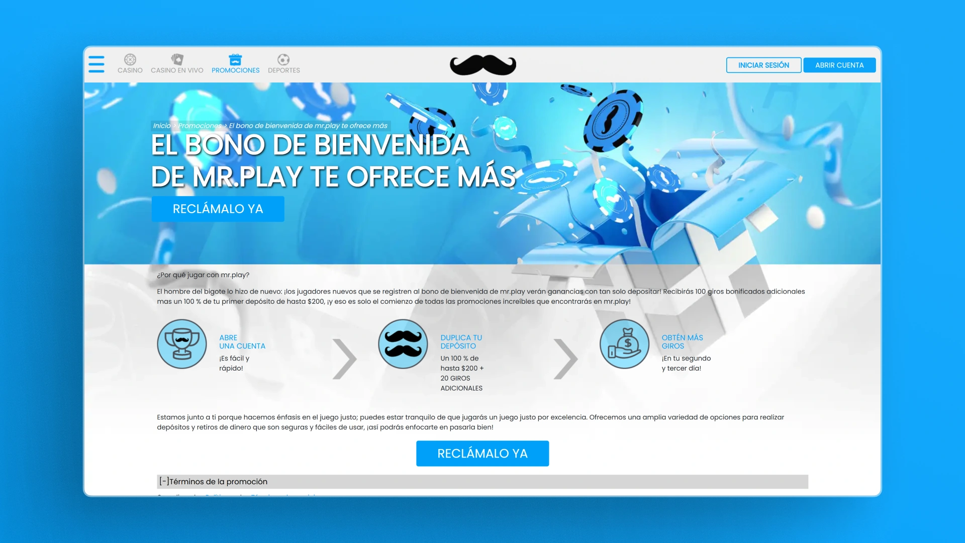 captura de pantalla Cómo activar el bono MrPlay