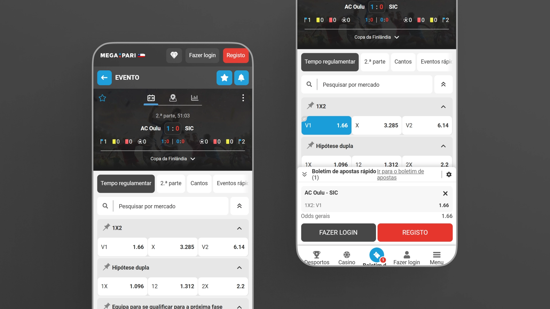 captura de pantalla Cómo apostar usando la app Megapari