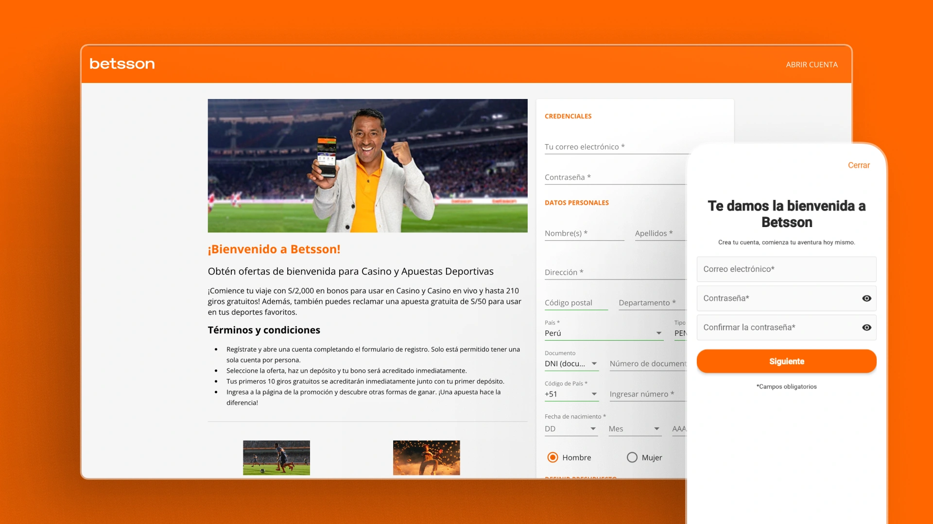 captura de pantalla Cómo registrarse betsson