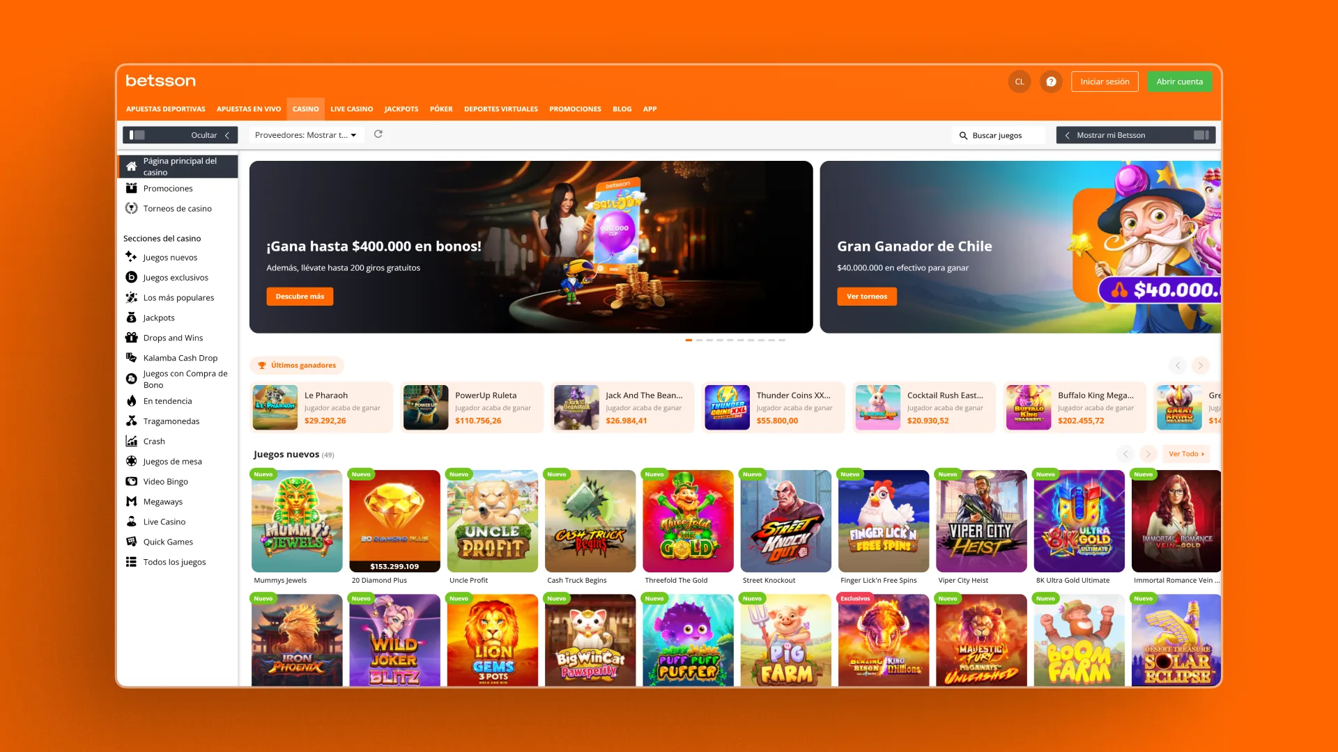 captura de pantalla casino betsson