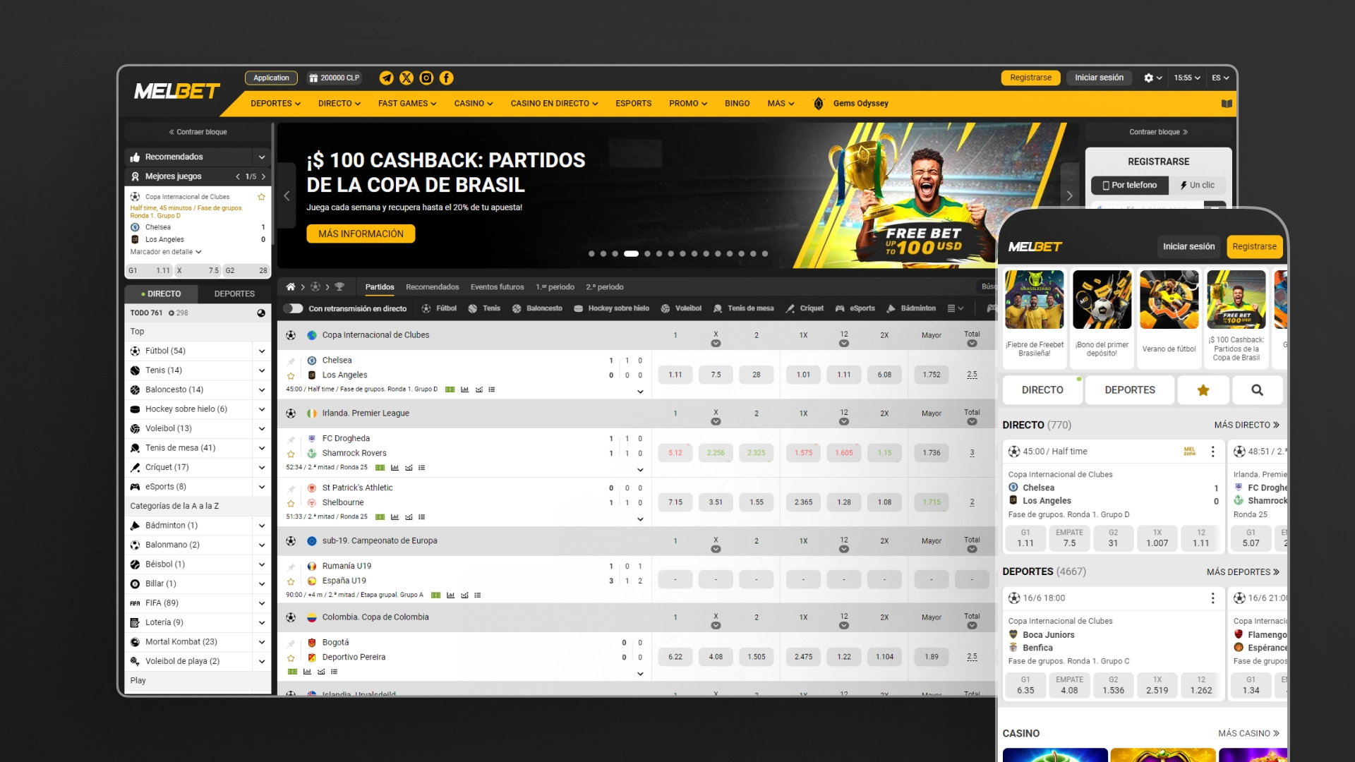 captura de pantalla comparativa app sitio web melbet