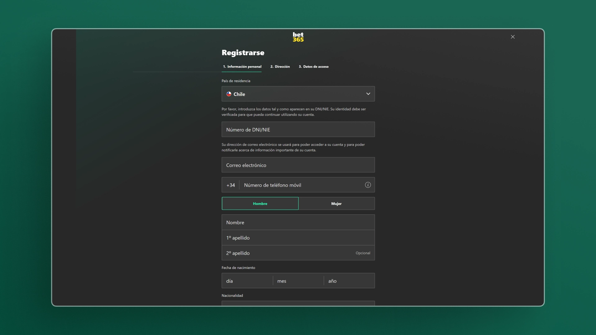 captura de pantalla Cómo activar el bono bet365