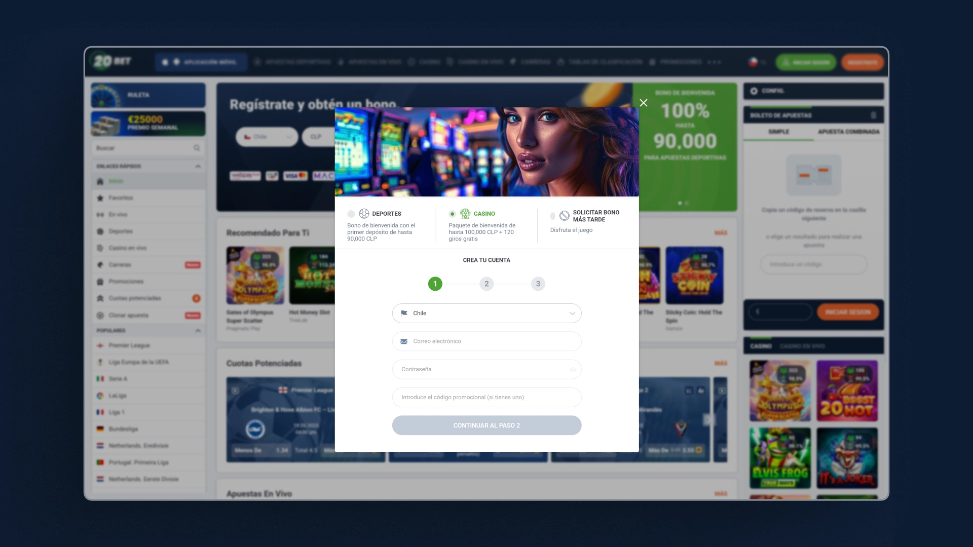 captura de pantalla Cómo registrarse 20Bet