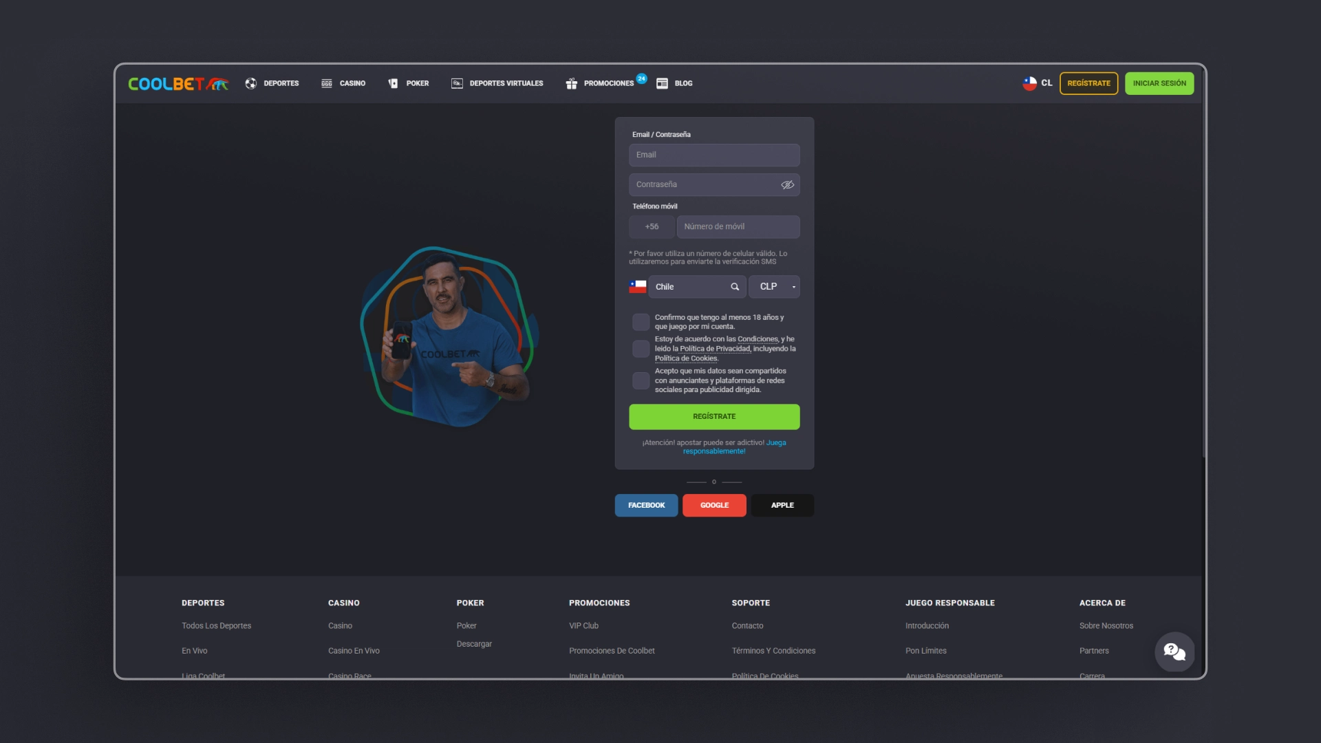captura de pantalla Cómo registrarse Coolbet