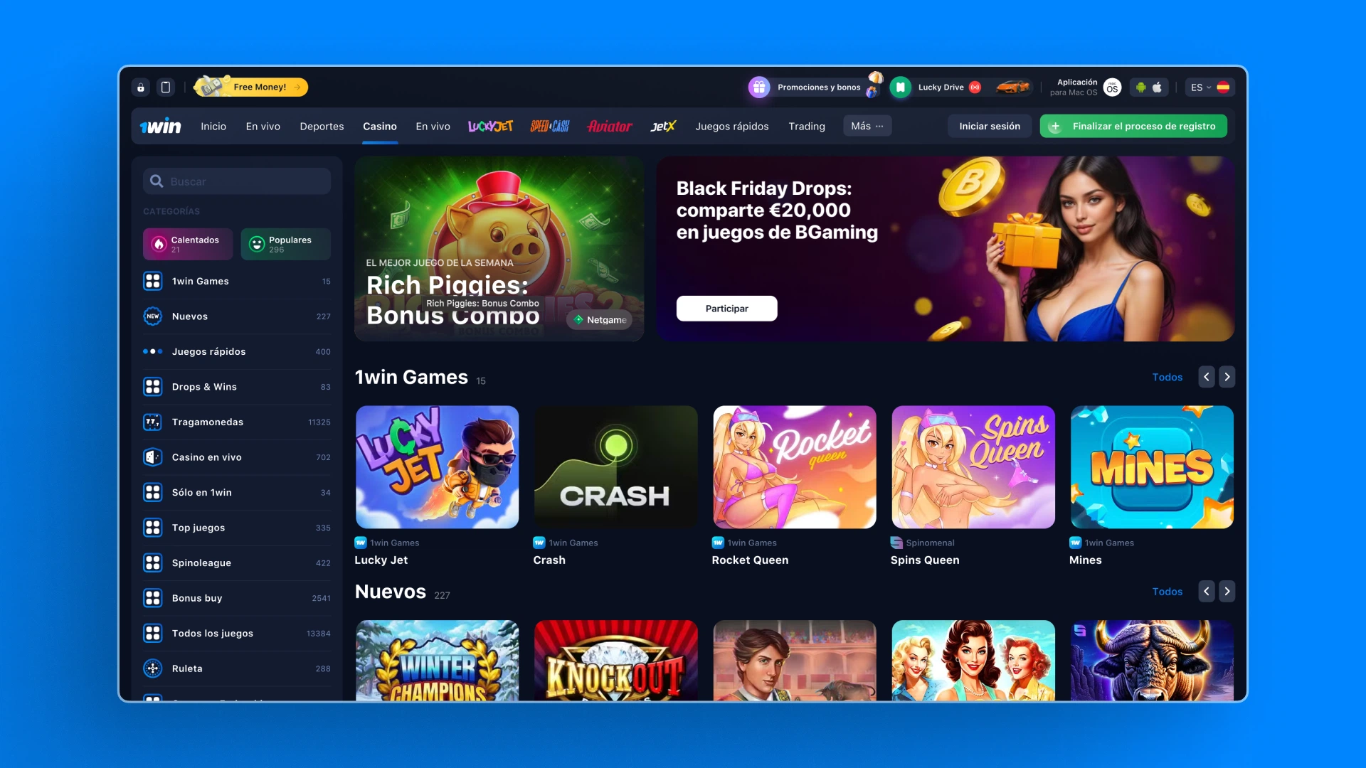 captura de pantalla casino 1win