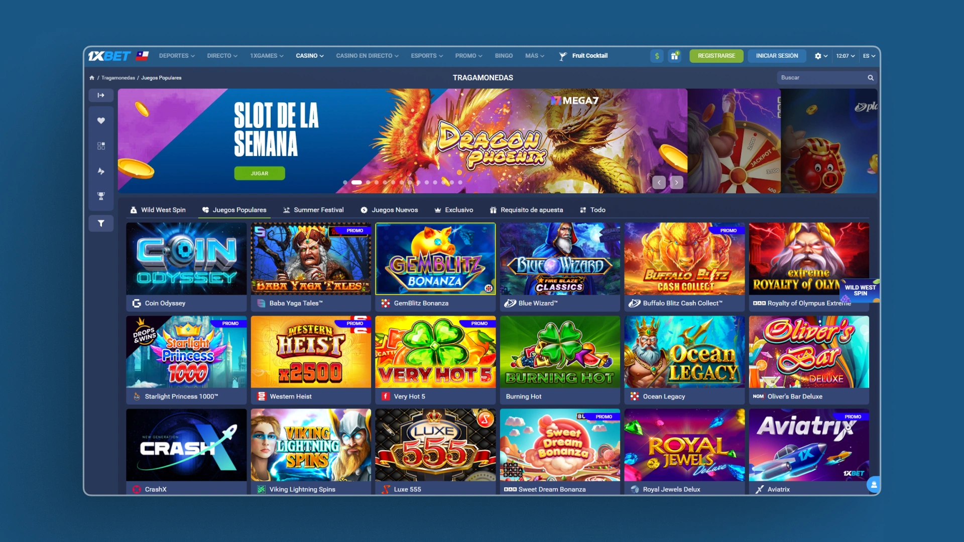 captura de pantalla casino 1xbet