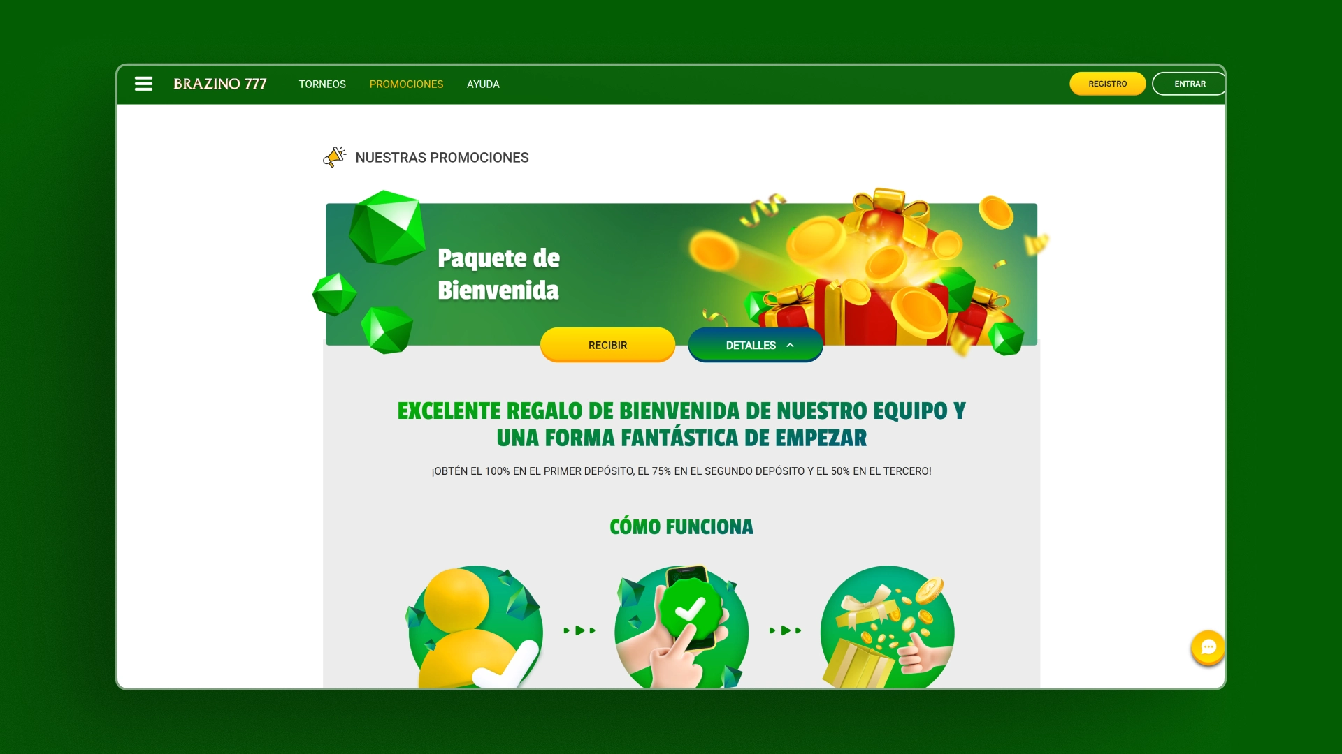 imagen Bono de registro Brazino777