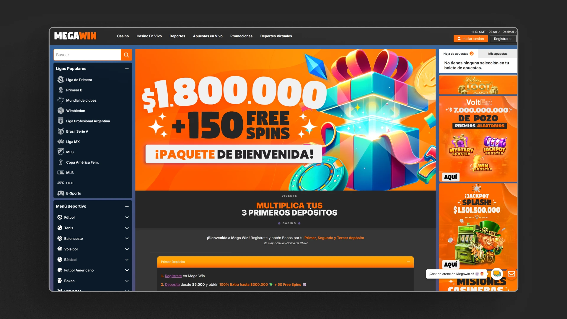 imagen Bono de registro Megawin