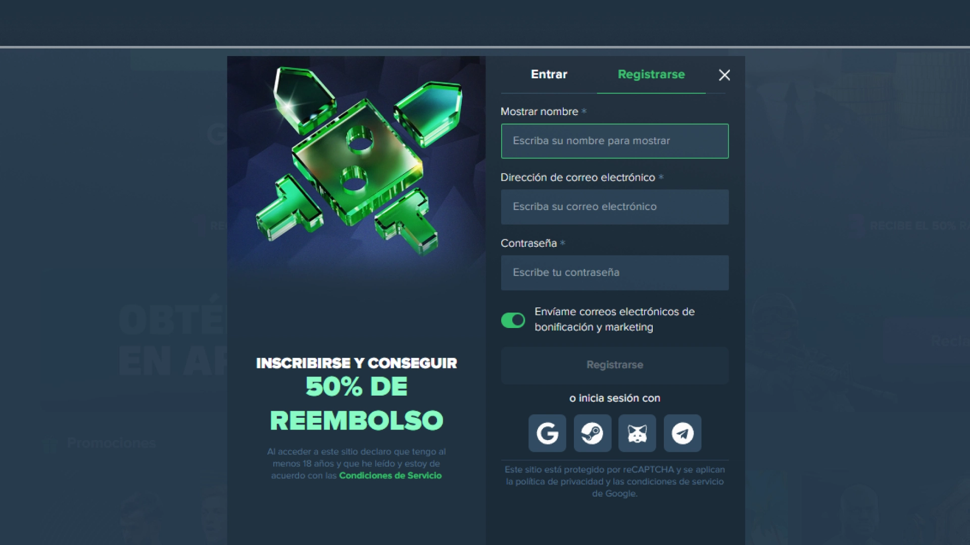imagen Bono de registro duelbits