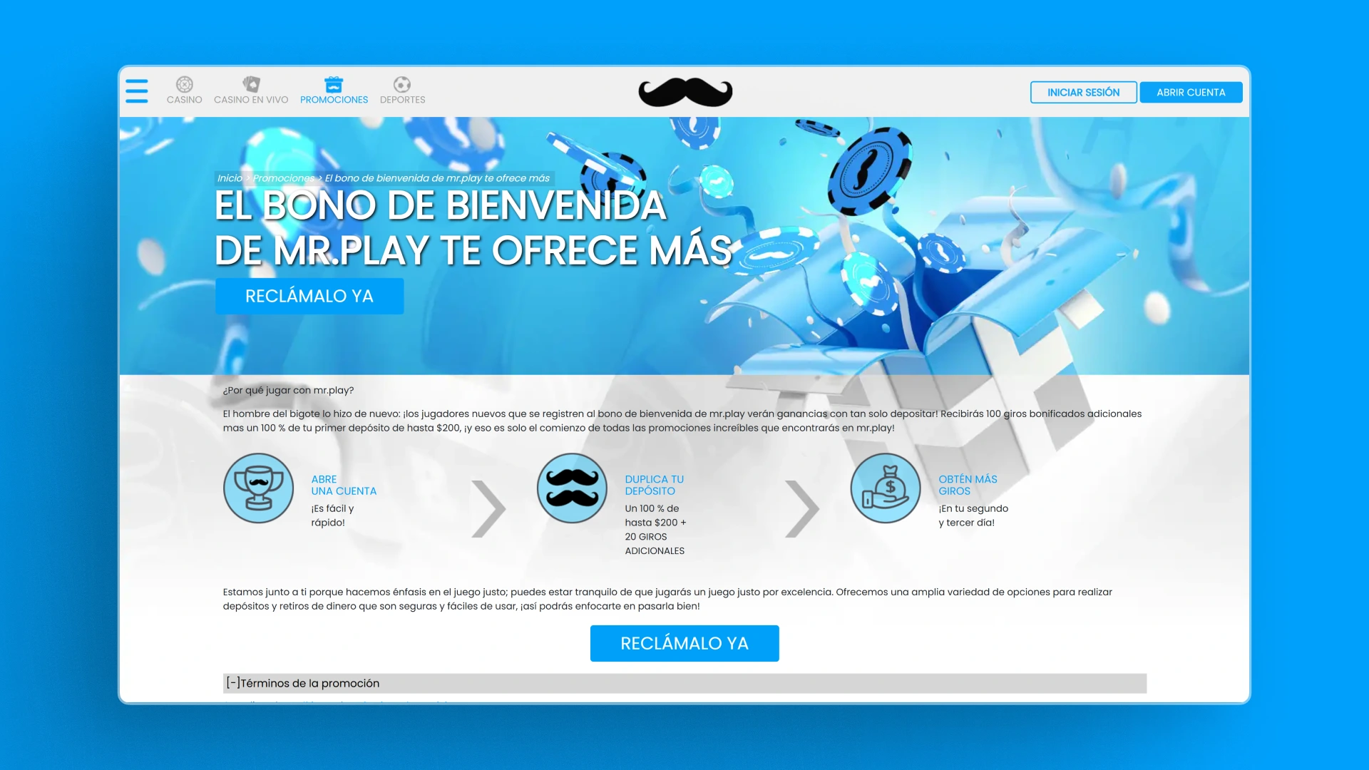 imagen Bono de registro mrplay