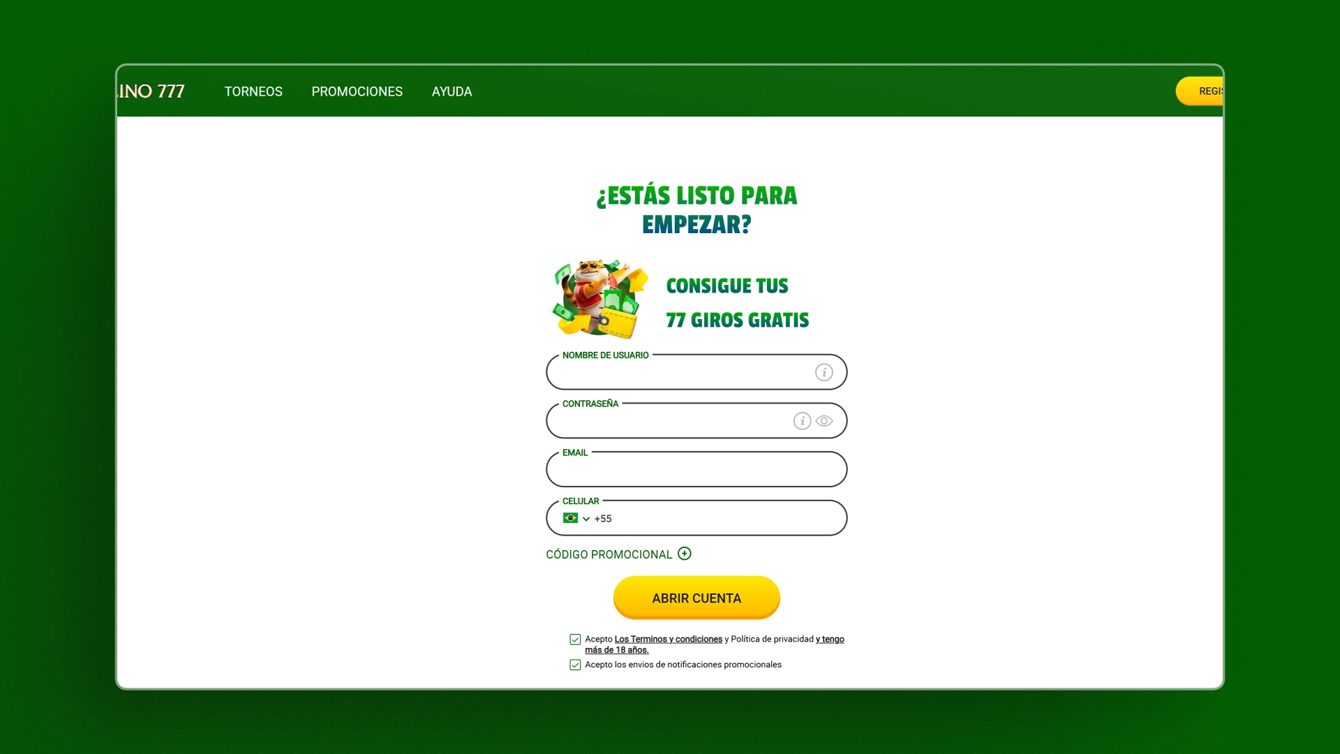 imagen registro brazino777