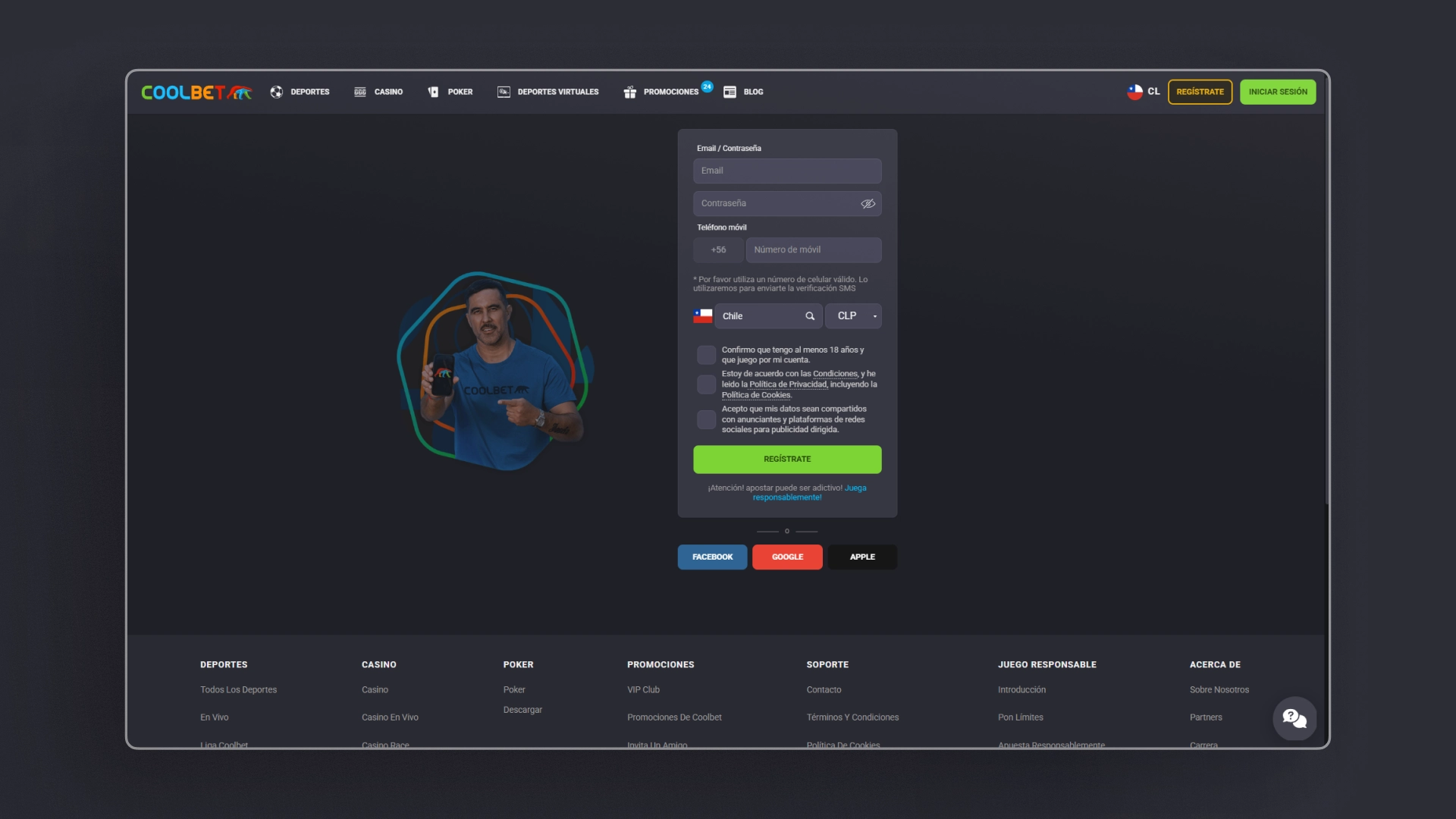 captura de pantalla Cómo registrarse Coolbet