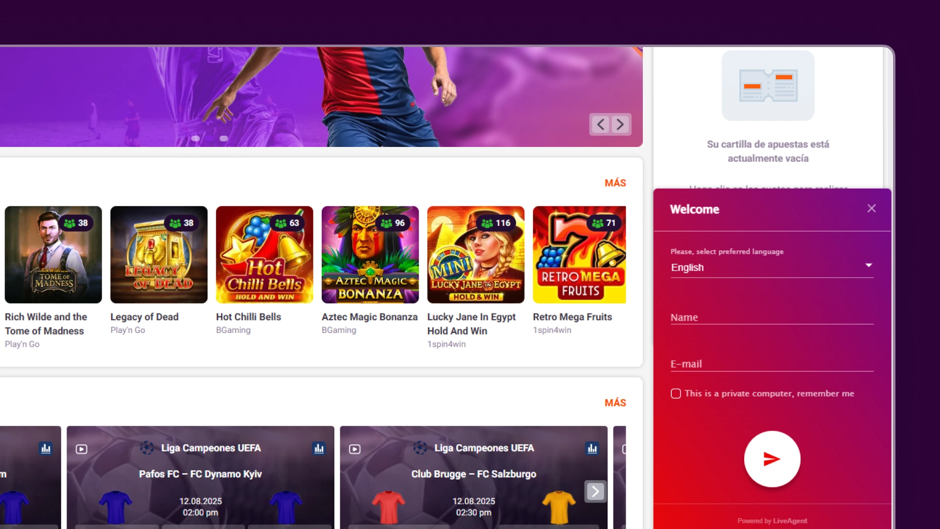 imagen Chat en vivo TonyBet