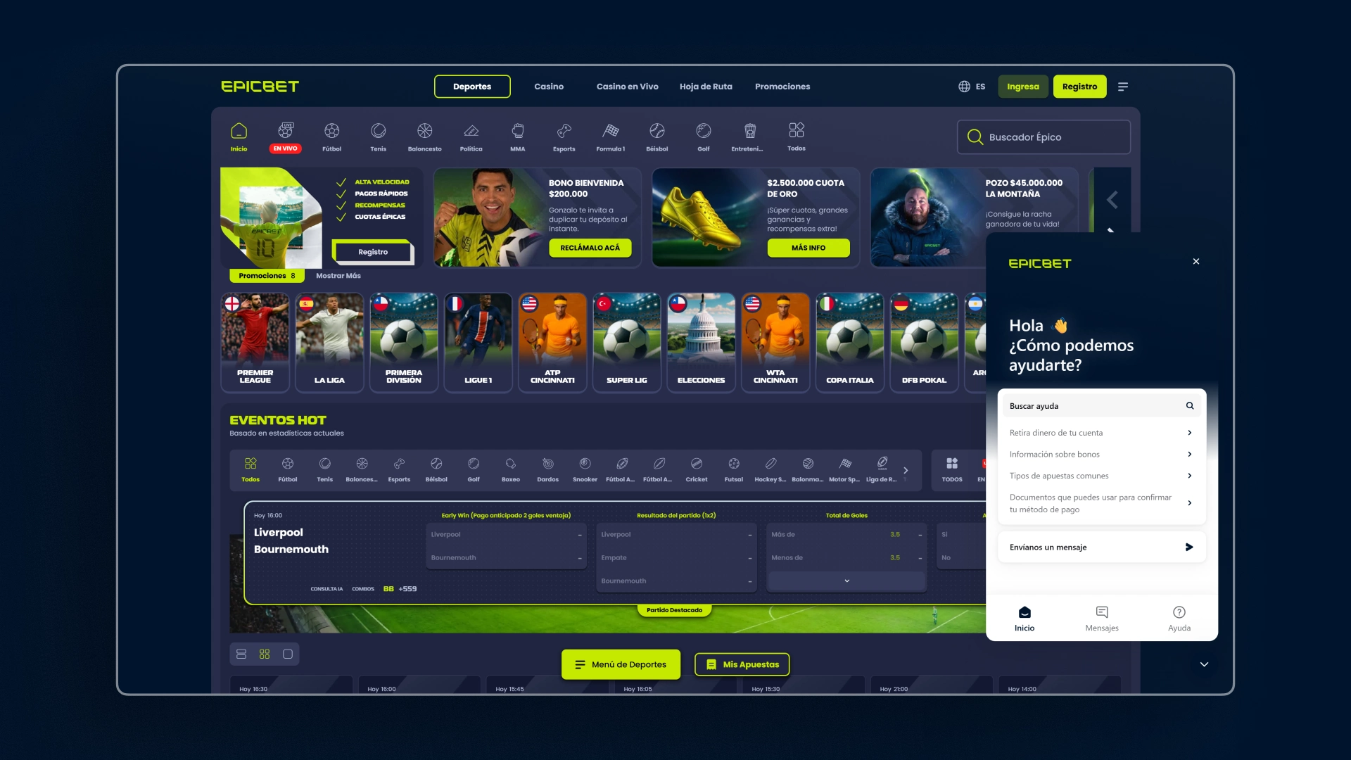 imagen Chat en vivo epicbet